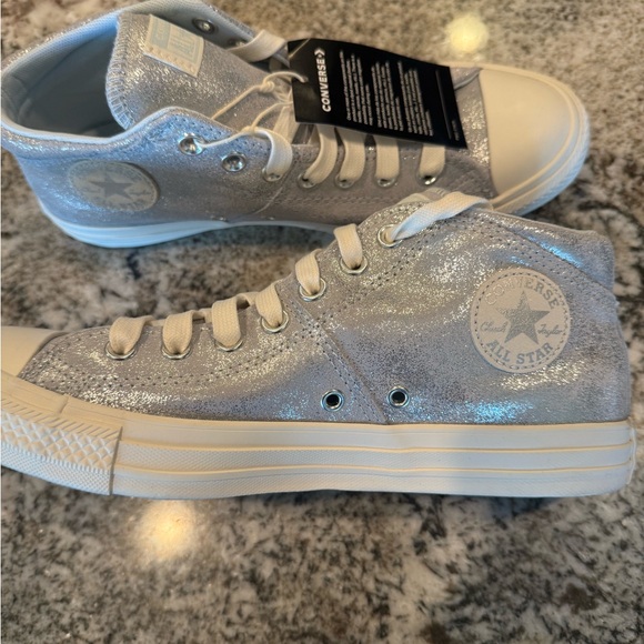 Converse Silver High-Top Sneakers - Picture 2 of 3